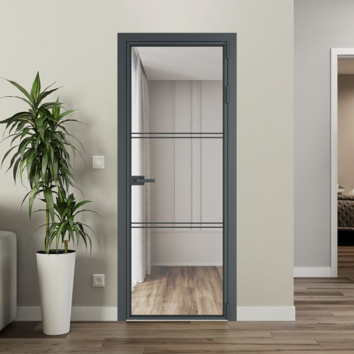 Межкомнатная дверь ProfilDoors 3 AX Прозрачное профиль Серая ночь