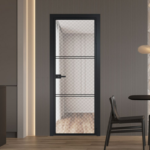 Межкомнатная дверь ProfilDoors 3 AX.O Ромб белый профиль Черный матовый