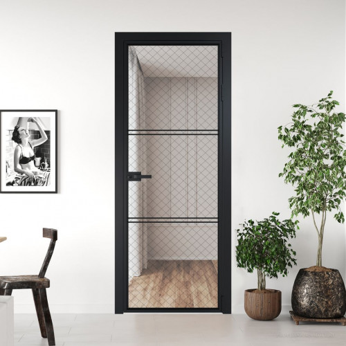 Межкомнатная дверь ProfilDoors 3 AX.O Ромб черный профиль Черный матовый