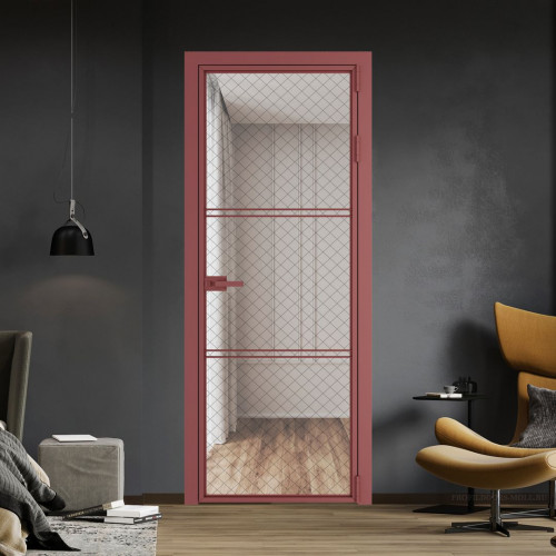 Межкомнатная дверь ProfilDoors 3 AX Ромб черный профиль Красный антрацит