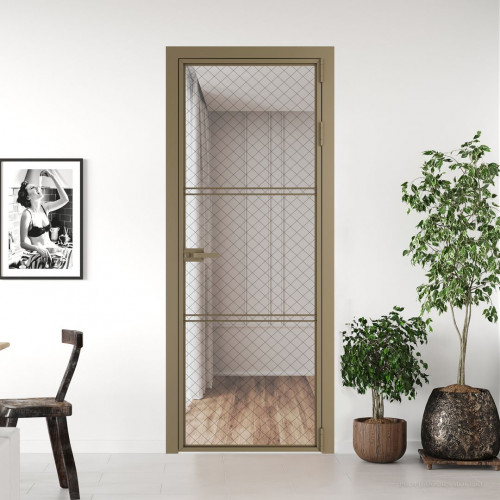 Межкомнатная дверь ProfilDoors 3 AX.O Ромб черный профиль Шампань