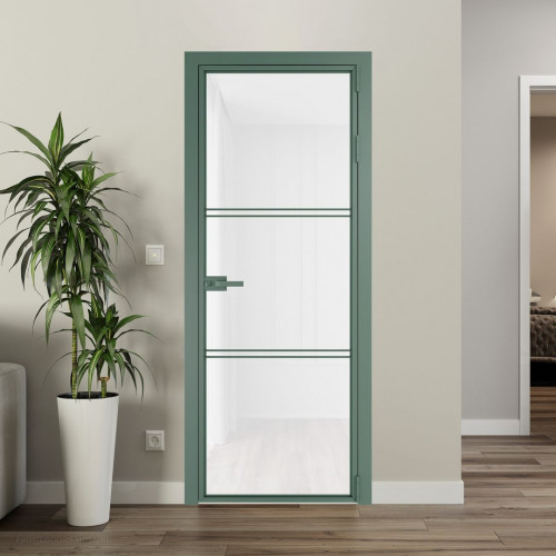 Межкомнатная дверь ProfilDoors 3 AX Триплекс белый профиль Зеленый воск