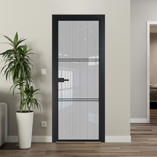 Межкомнатная дверь ProfilDoors 3 AX Узор Страйп профиль Черный матовый