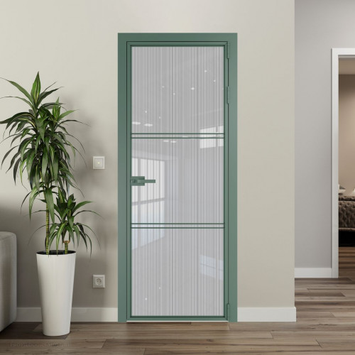 Межкомнатная дверь ProfilDoors 3 AX.O Узор Страйп профиль Зеленый воск