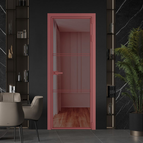 Межкомнатная дверь ProfilDoors 3 AX.O Золотистая бронза профиль Красный антрацит