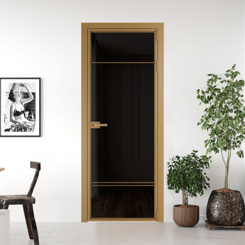 Межкомнатная дверь ProfilDoors 4 AX Черное тонированное профиль Золото