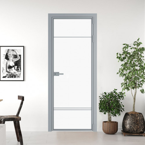 Межкомнатная дверь ProfilDoors 4 AX.O Монохром белый просветленный триплекс профиль Серебро