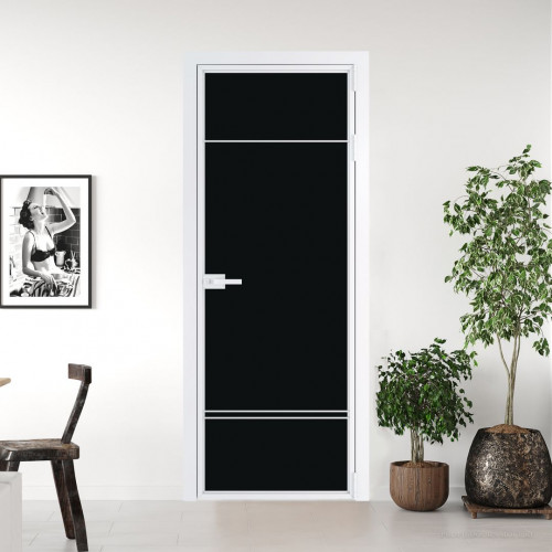 Межкомнатная дверь ProfilDoors 4 AX Монохром черный триплекс профиль Вайт