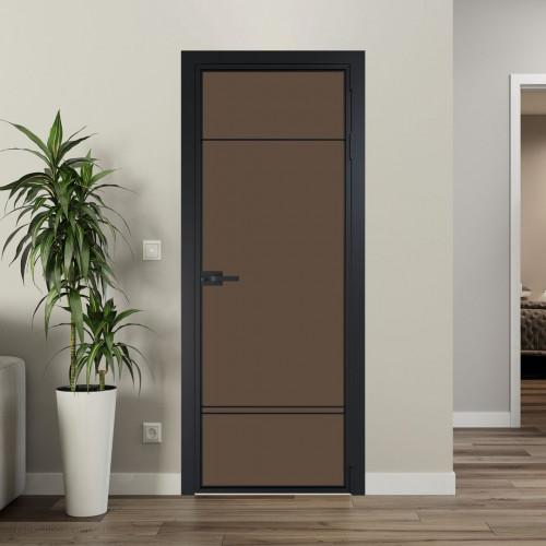 Межкомнатная дверь ProfilDoors 4 AX Монохром гляссе триплекс профиль Черный матовый