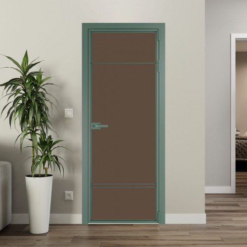 Межкомнатная дверь ProfilDoors 4 AX Монохром гляссе триплекс профиль Зеленый воск