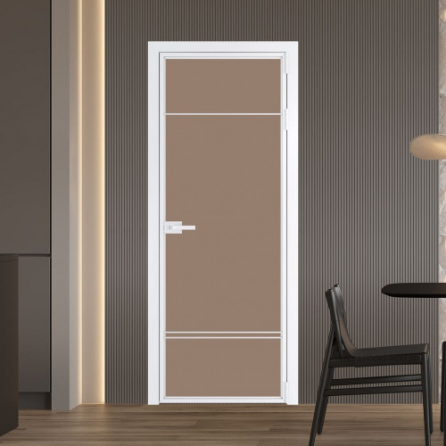 Межкомнатная дверь ProfilDoors 4 AX Монохром капучино триплекс профиль Вайт