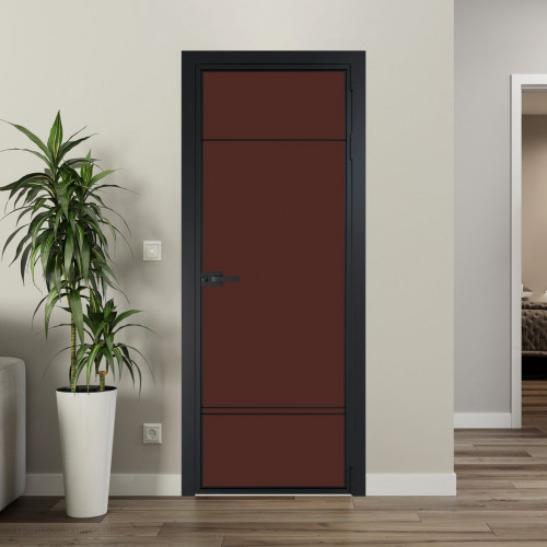 Межкомнатная дверь ProfilDoors 4 AX Монохром шоколад триплекс профиль Черный матовый