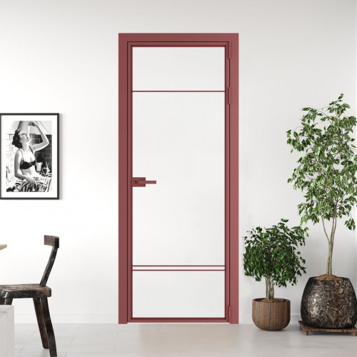 Межкомнатная дверь ProfilDoors 4 AX.O Мору двухстороннее белое профиль Красный антрацит