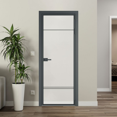 Межкомнатная дверь ProfilDoors 4 AX.O Мору двухстороннее белое профиль Серая ночь
