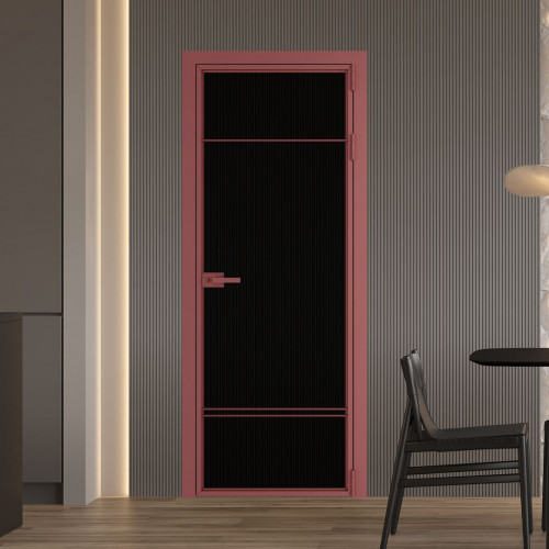 Межкомнатная дверь ProfilDoors 4 AX.O Мору двухстороннее черное профиль Красный антрацит