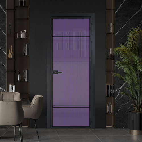 Межкомнатная дверь ProfilDoors 4 AX Мору фиолетовое профиль Черный матовый