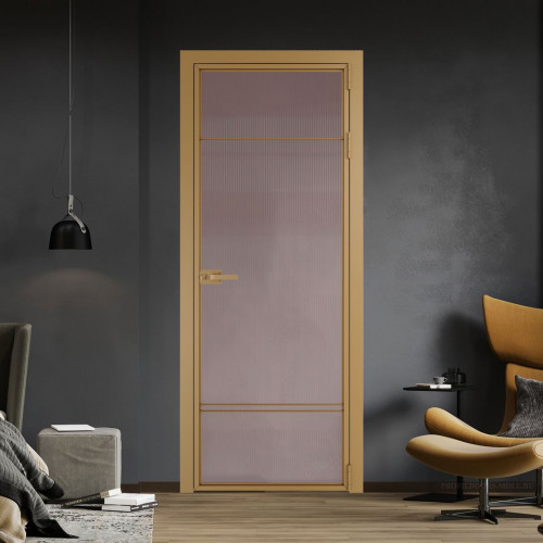 Межкомнатная дверь ProfilDoors 4 AX.O Мору розовое профиль Золото