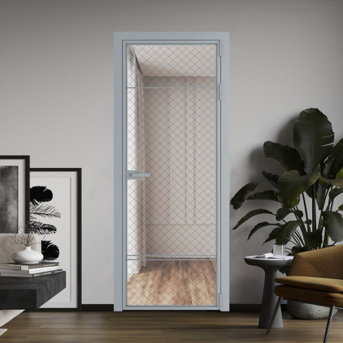 Межкомнатная дверь ProfilDoors 4 AX.O Ромб черный профиль Серебро
