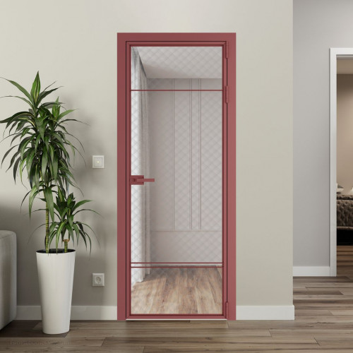 Межкомнатная дверь ProfilDoors 4 AX Ромб серебро профиль Красный антрацит