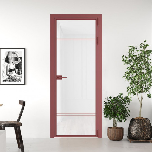 Межкомнатная дверь ProfilDoors 4 AX Триплекс белый профиль Красный антрацит