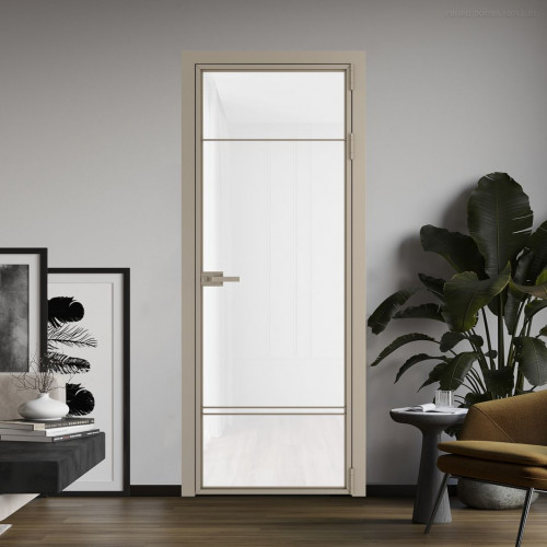 Межкомнатная дверь ProfilDoors 4 AX.O Триплекс белый профиль Никель матовый