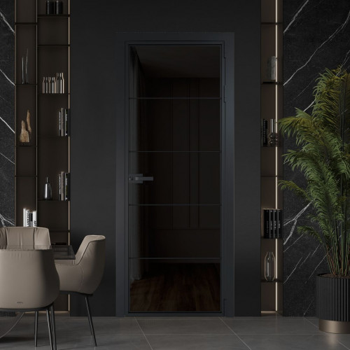 Межкомнатная дверь ProfilDoors 5 AX.O Черное тонированное профиль Черный матовый
