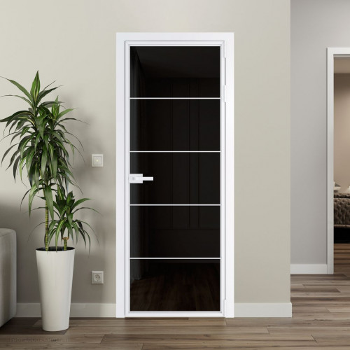 Межкомнатная дверь ProfilDoors 5 AX Черное тонированное профиль Вайт