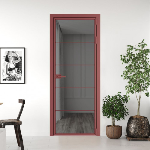 Межкомнатная дверь ProfilDoors 5 AX.O Комфорт серый профиль Красный антрацит
