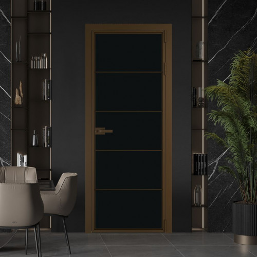 Межкомнатная дверь ProfilDoors 5 AX.O Монохром черный триплекс профиль Деорэ