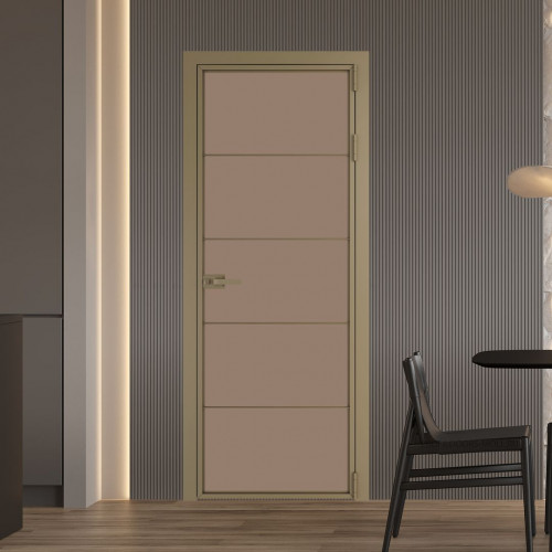 Межкомнатная дверь ProfilDoors 5 AX Монохром капучино триплекс профиль Шампань