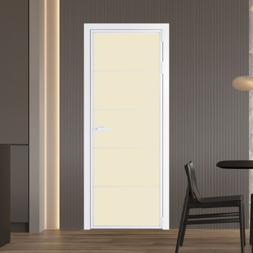 Межкомнатная дверь ProfilDoors 5 AX Монохром жемчуг триплекс профиль Вайт