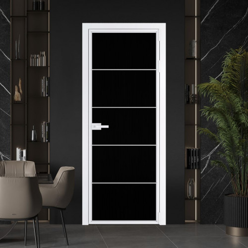 Межкомнатная дверь ProfilDoors 5 AX.O Мору двухстороннее черное профиль Вайт