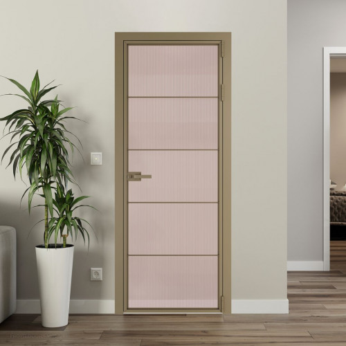 Межкомнатная дверь ProfilDoors 5 AX Мору розовое профиль Шампань