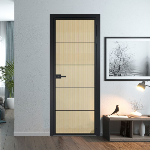 Межкомнатная дверь ProfilDoors 5 AX Мору золото профиль Черный матовый