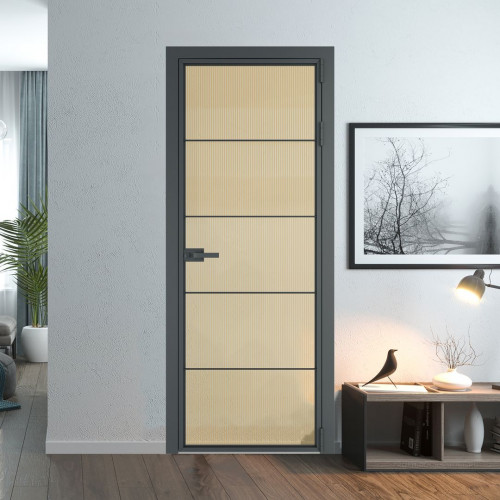 Межкомнатная дверь ProfilDoors 5 AX Мору золото профиль Серая ночь