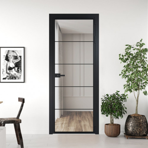 Межкомнатная дверь ProfilDoors 5 AX Прозрачное профиль Черный матовый