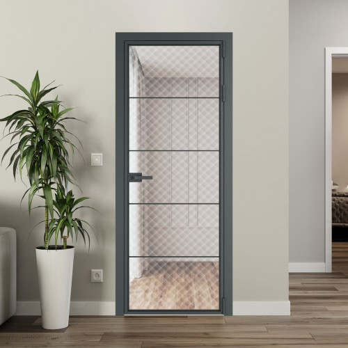 Межкомнатная дверь ProfilDoors 5 AX Ромб белый профиль Серая ночь