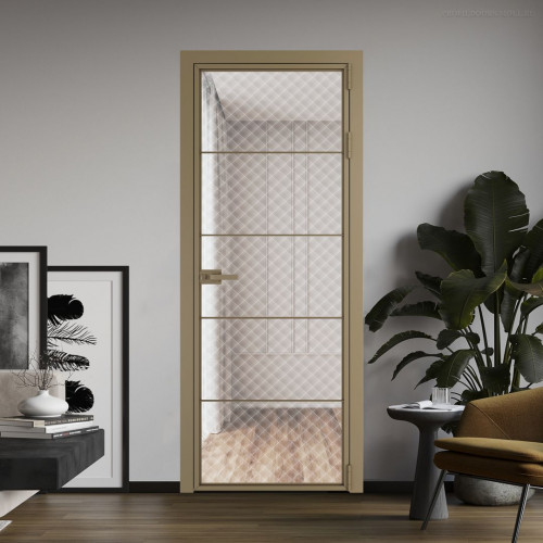 Межкомнатная дверь ProfilDoors 5 AX.O Ромб белый профиль Шампань