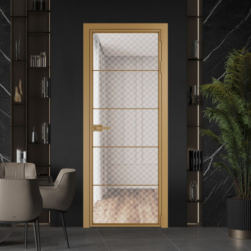 Межкомнатная дверь ProfilDoors 5 AX.O Ромб белый профиль Золото