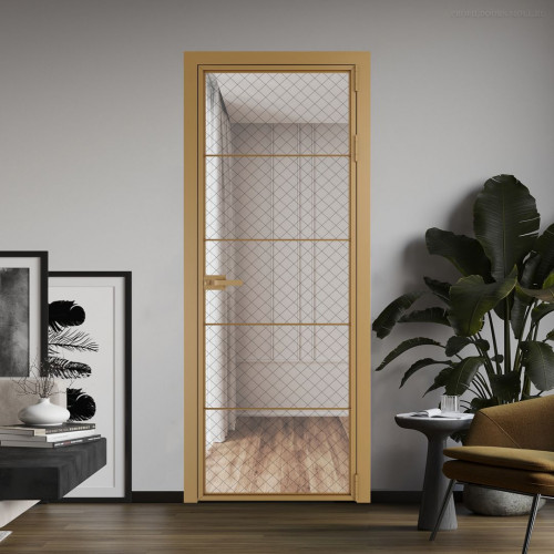 Межкомнатная дверь ProfilDoors 5 AX.O Ромб черный профиль Золото