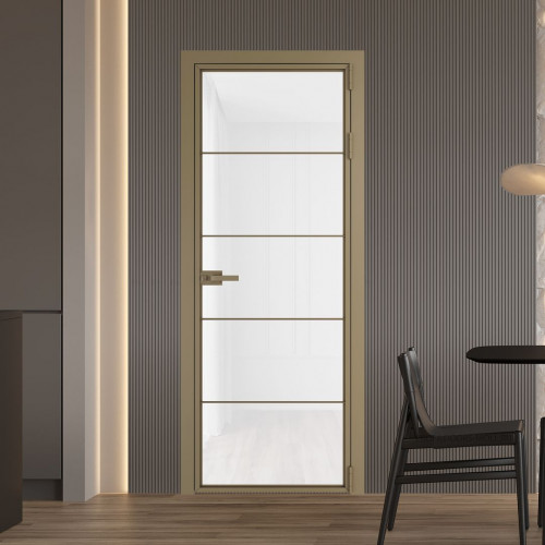 Межкомнатная дверь ProfilDoors 5 AX Триплекс белый профиль Шампань