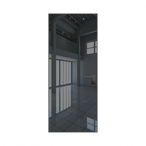 Межкомнатная дверь ProfilDoors 0M Зеркало Grey алюминиевая кромка Серая ночь