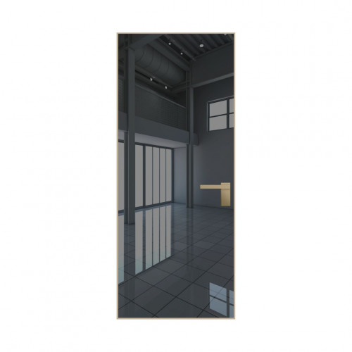 Межкомнатная дверь ProfilDoors 0M Зеркало Grey алюминиевая кромка Золото