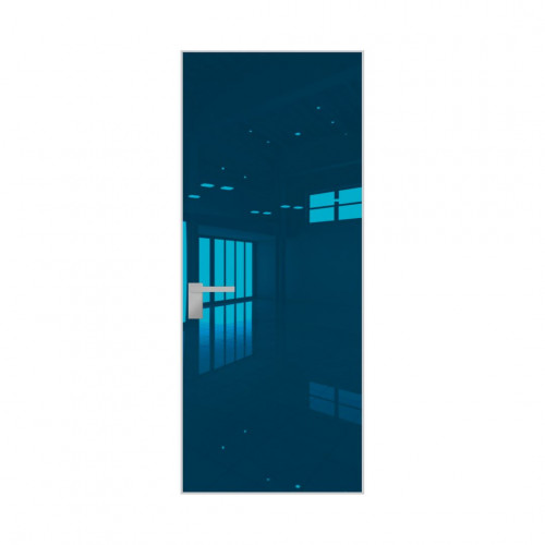 Межкомнатная дверь ProfilDoors 1M Зеркало Blue алюминиевая кромка Матовая алюминиевая