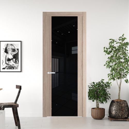 Межкомнатная дверь ProfilDoors 1.13 N.O Дуб Сонома с стеклом триплекс черным