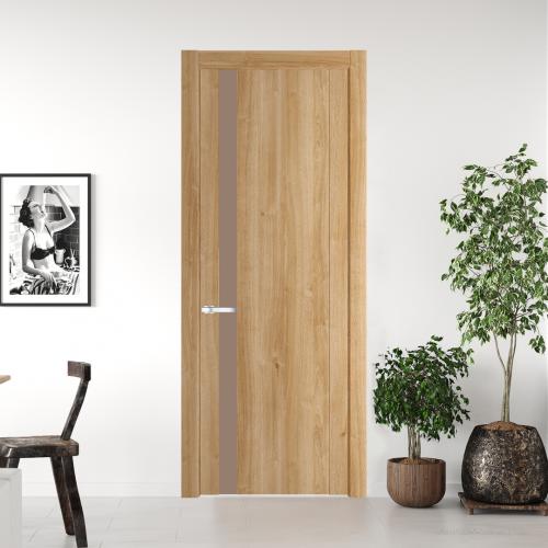 Межкомнатная дверь ProfilDoors 1.2 N Дуб Карамель с вставкой стекла монохром капучино