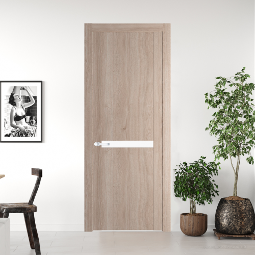 Межкомнатная дверь ProfilDoors 1.4 N Дуб Сонома с вставкой стекла монохром белый просветленный