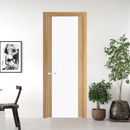 Межкомнатная дверь ProfilDoors 1.7 N.O Дуб Карамель с вставкой стекла монохром белый просветленный
