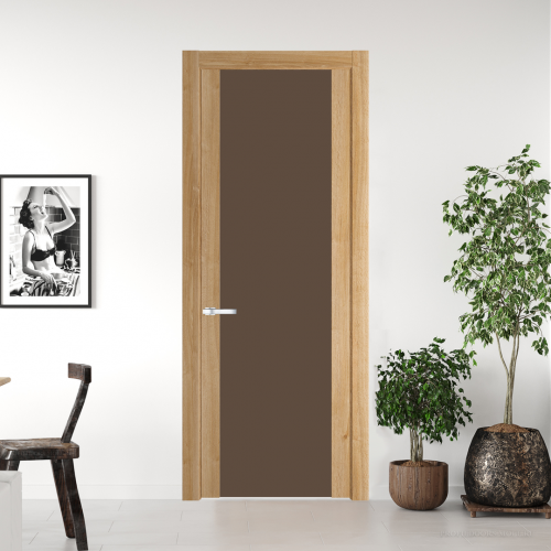 Межкомнатная дверь ProfilDoors 1.7 N.O Дуб Карамель с вставкой стекла монохром гляссе