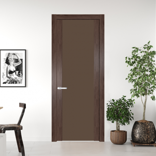 Межкомнатная дверь ProfilDoors 1.7 N.O Дуб Тобакко с вставкой стекла монохром гляссе